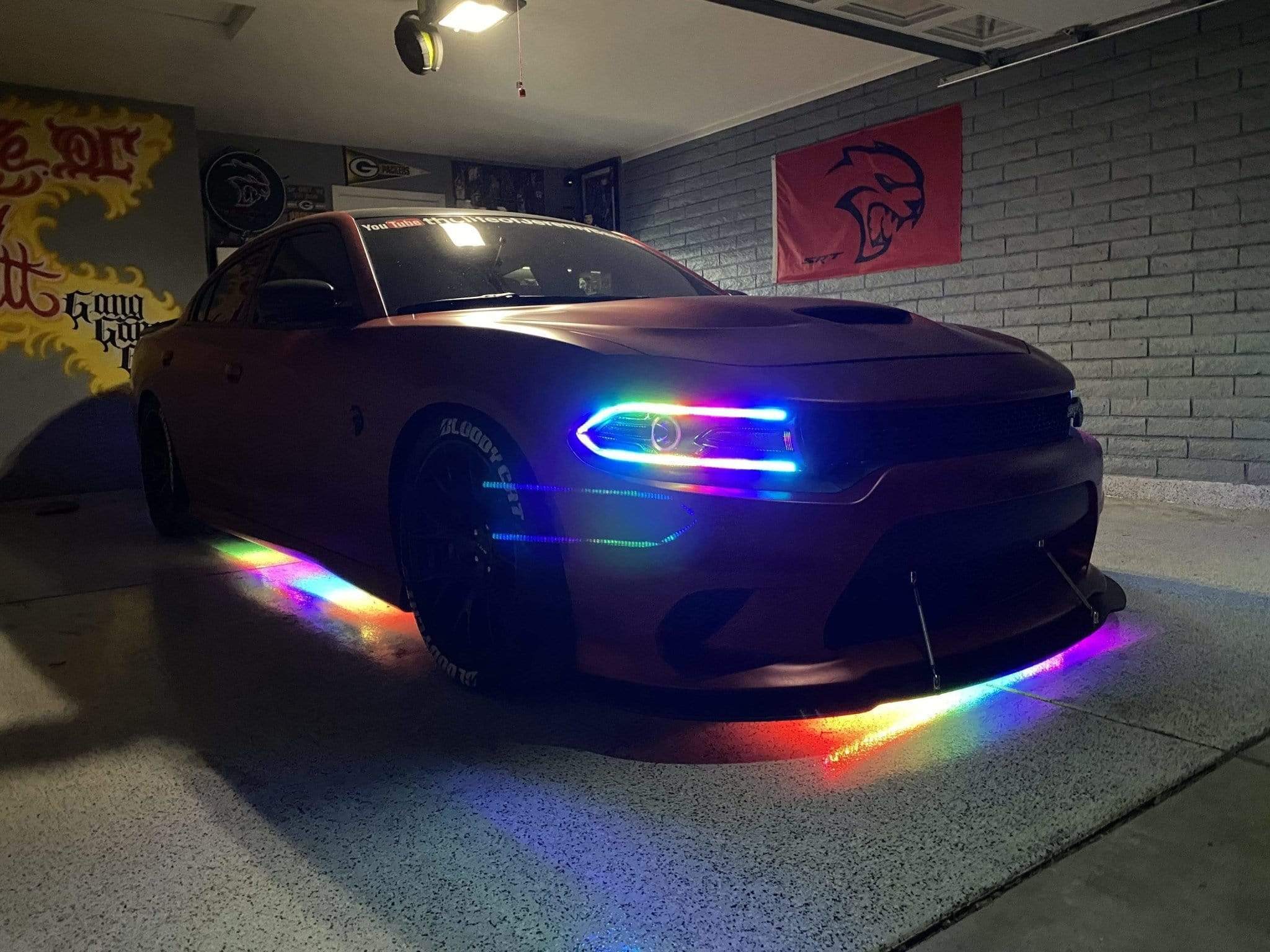 2015-2023 Dodge Charger Flow Series/Color Chasing DRL Boards (Diffused LED Version) - RGB Halo Kits Multicolor Flow Series Color Chasing RGBWA LED headlight kit Oracle Lighting Trendz OneUpLighting Morimoto theretrofitsource AutoLEDTech Diode Dynamics