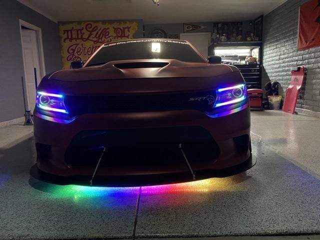 2015-2023 Dodge Charger Flow Series/Color Chasing DRL Boards (Diffused LED Version) - RGB Halo Kits Multicolor Flow Series Color Chasing RGBWA LED headlight kit Oracle Lighting Trendz OneUpLighting Morimoto theretrofitsource AutoLEDTech Diode Dynamics