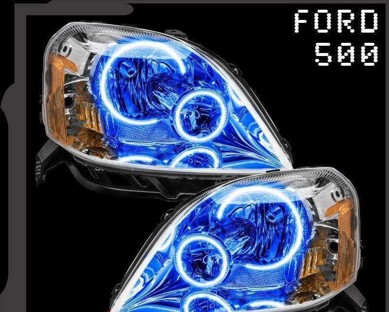 2005-2007 Ford 500 Multicolor Halo Kit - RGB Halo Kits Multicolor Flow Series Color Chasing RGBWA LED headlight kit Colorshift Oracle Lighting Trendz OneUpLighting Morimoto theretrofitsource AutoLEDTech Diode Dynamics