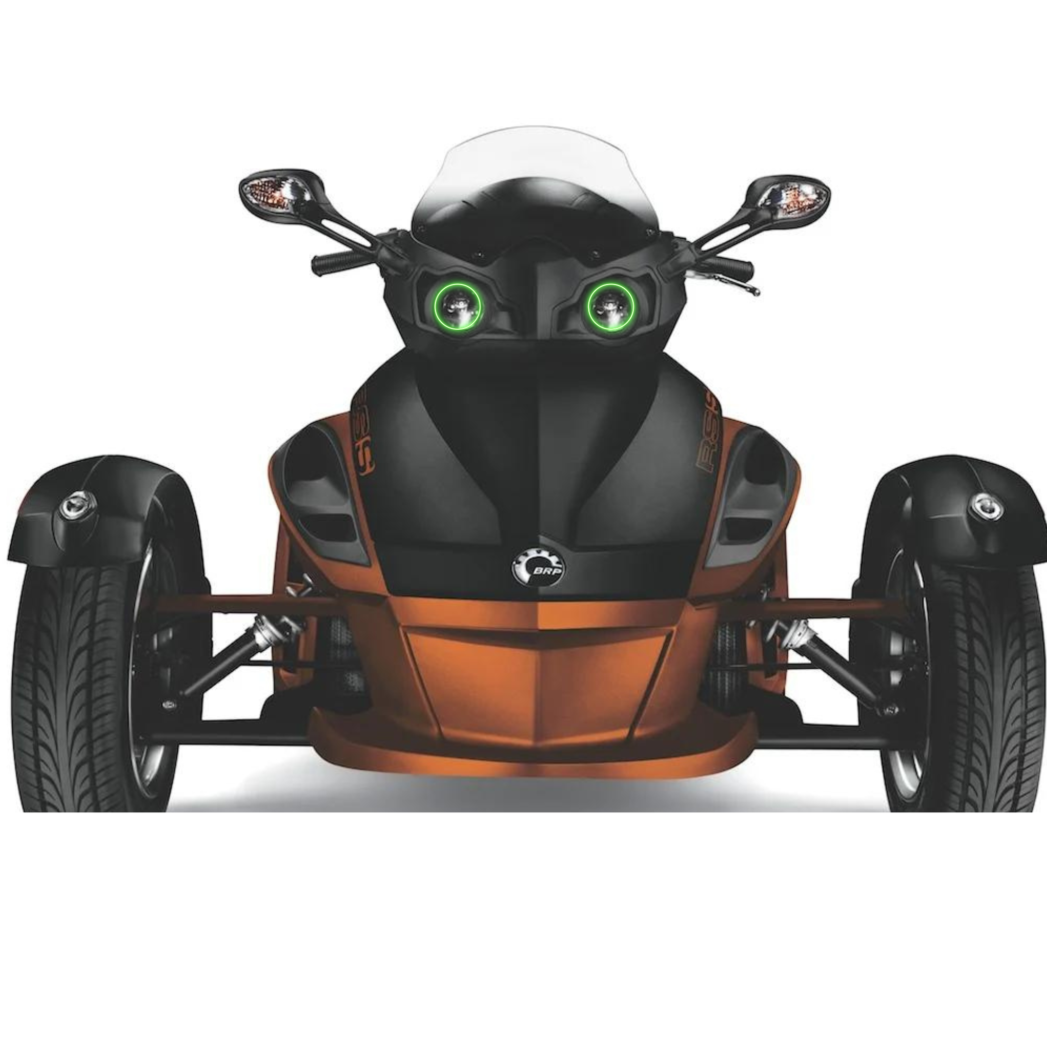 2008-2010 Can-Am Spyder Waterproof Multicolor Halo Kit - RGB Halo Kits Multicolor Flow Series Color Chasing RGBWA LED headlight kit Colorshift Oracle Lighting Trendz OneUpLighting Morimoto theretrofitsource AutoLEDTech Diode Dynamics