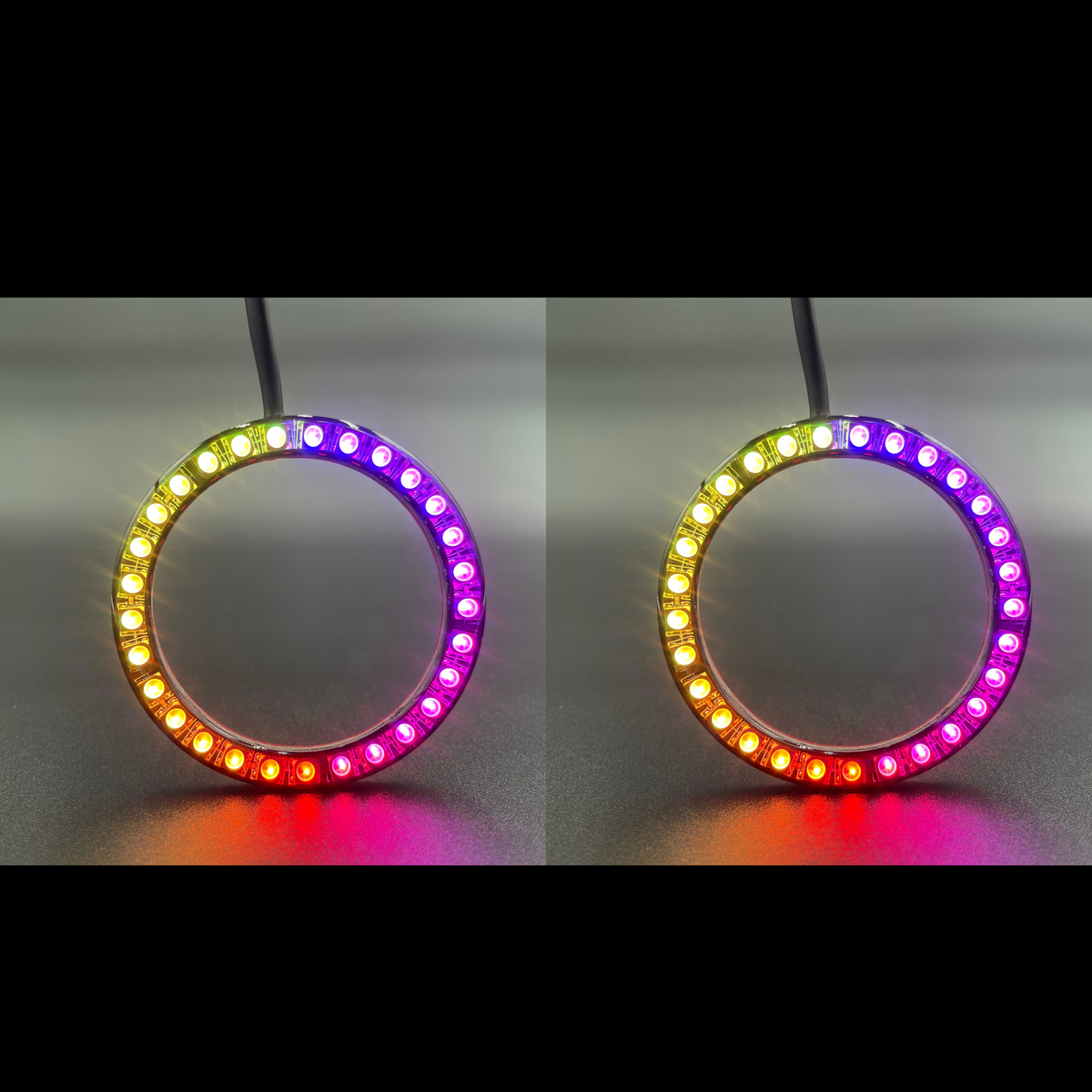 2008-2010 Jaguar XF Multicolor Halo Kit - RGB Halo Kits Multicolor Flow Series Color Chasing RGBWA LED headlight kit Colorshift Oracle Lighting Trendz OneUpLighting Morimoto theretrofitsource AutoLEDTech Diode Dynamics