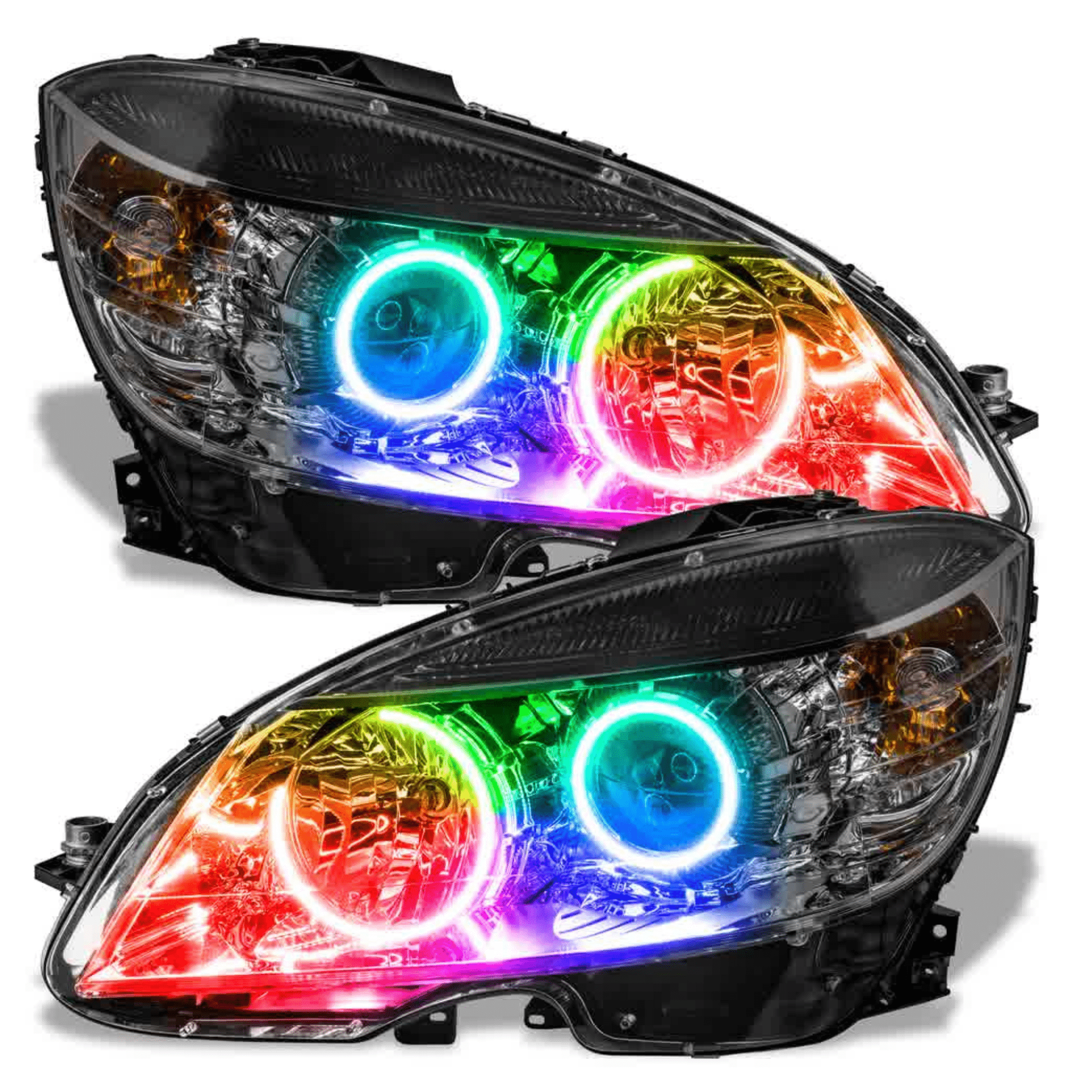 RGB Halo Kits Halo Kits 2008-2011 Mercedes C-Class C250 C300 C350 Multicolor Halo Kit