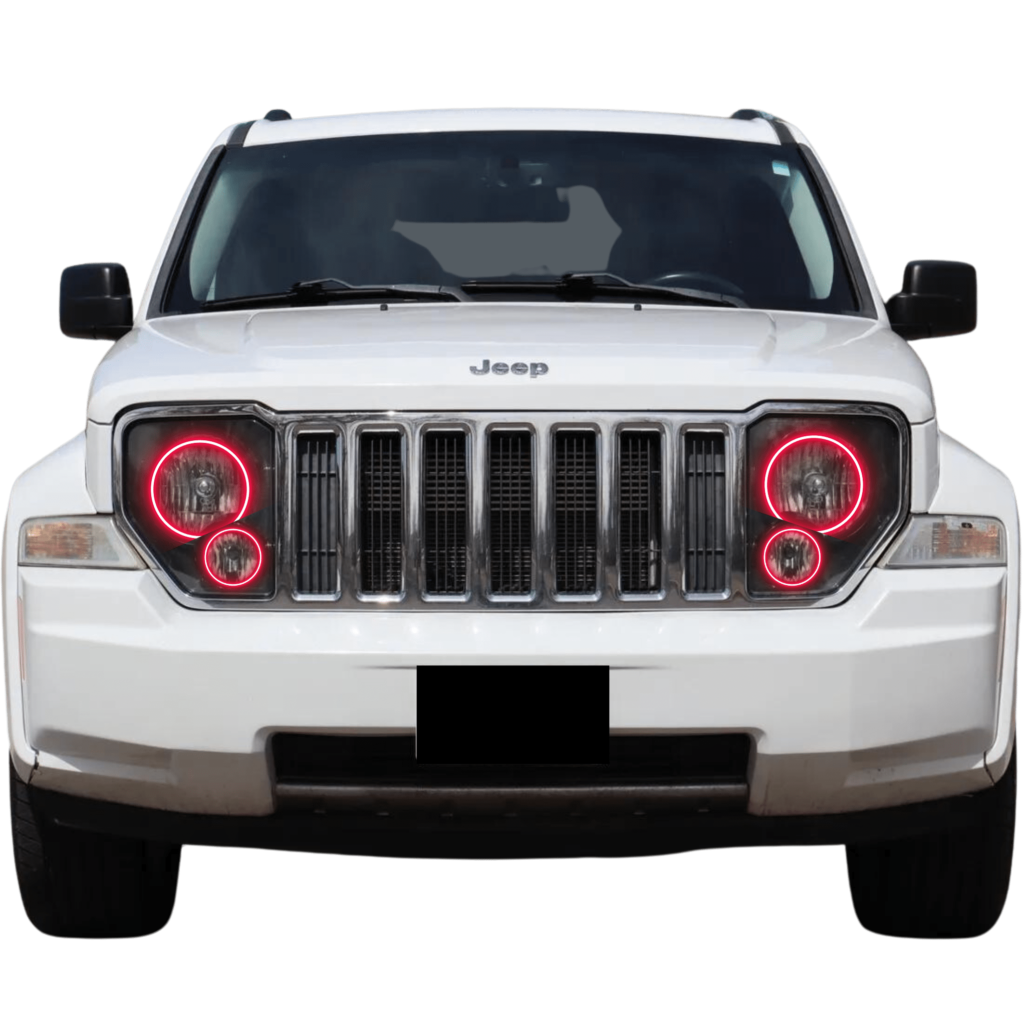 2008-2013 Jeep Liberty Multicolor Halo Kit - RGB Halo Kits Multicolor Flow Series Color Chasing RGBWA LED headlight kit Colorshift Oracle Lighting Trendz OneUpLighting Morimoto theretrofitsource AutoLEDTech Diode Dynamics