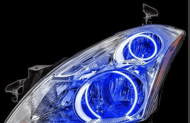 2010-2012 Nissan Altima Sedan Multicolor Halo Kit - RGB Halo Kits Multicolor Flow Series Color Chasing RGBWA LED headlight kit Colorshift Oracle Lighting Trendz OneUpLighting Morimoto theretrofitsource AutoLEDTech Diode Dynamics