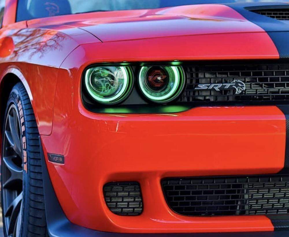 RGB Halo Kits Pre-Built Headlights 2015-2023 Dodge Challenger Pre-Built Headlights