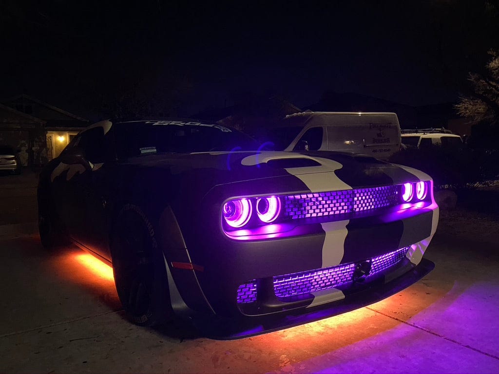 RGB Halo Kits Pre-Built Headlights 2015-2023 Dodge Challenger Pre-Built Headlights
