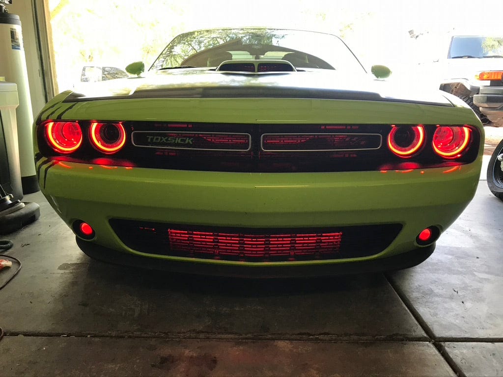 RGB Halo Kits Pre-Built Headlights 2015-2023 Dodge Challenger Pre-Built Headlights