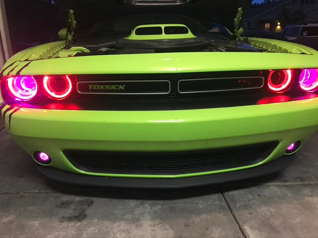 RGB Halo Kits Pre-Built Headlights 2015-2023 Dodge Challenger Pre-Built Headlights