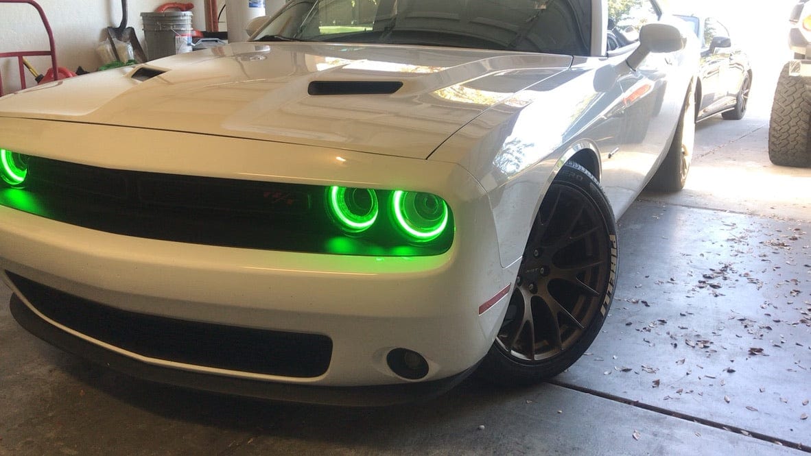 RGB Halo Kits Pre-Built Headlights 2015-2023 Dodge Challenger Pre-Built Headlights
