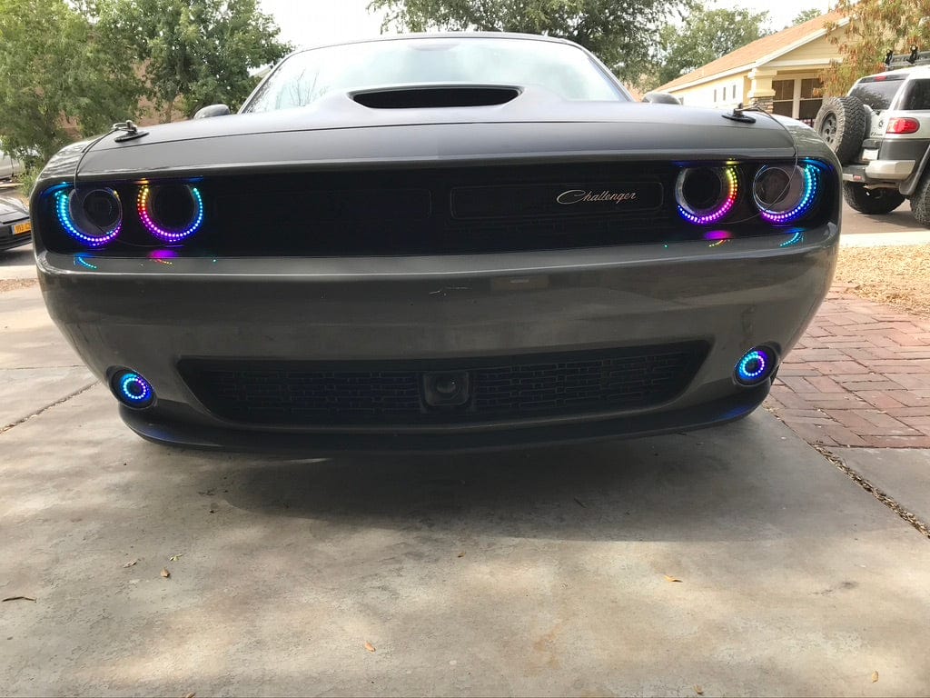 RGB Halo Kits Pre-Built Headlights 2015-2023 Dodge Challenger Pre-Built Headlights