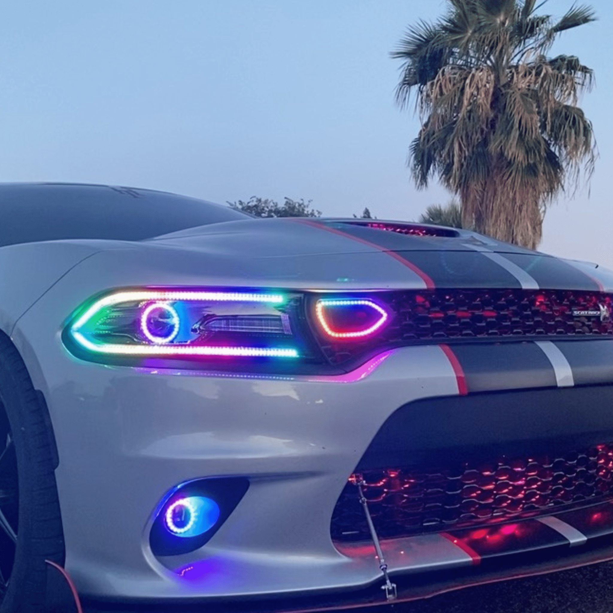 RGB Halo Kits Pre-Built Headlights 2015-2023 Dodge Charger Pre-Built Headlights