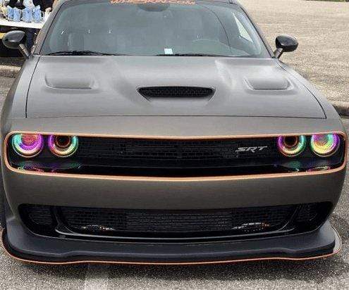 RGB Halo Kits Pre-Built Headlights 2015+ Dodge Challenger Pre-Built Headlights