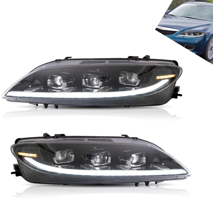 RGB Halo Kits Prebuilt Headlights 2003-2008 MAZDA 6 Prebuilt headlights