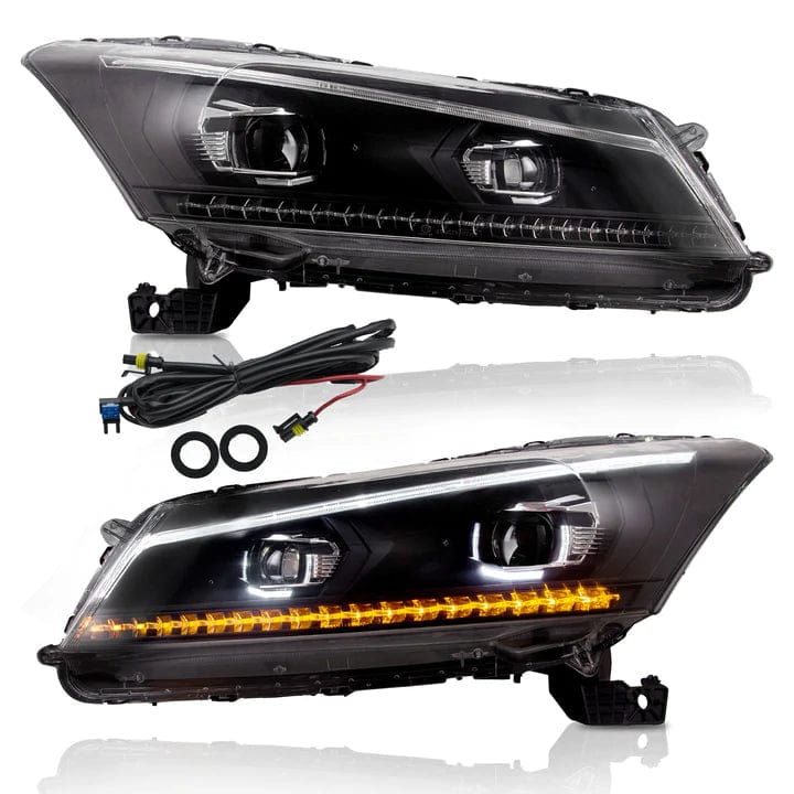 RGB Halo Kits Prebuilt Headlights 2008-2012 HONDA ACCORD Headlights