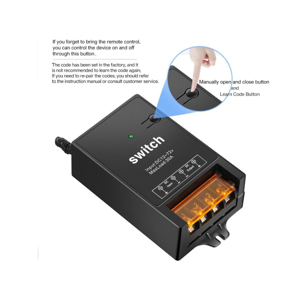 12VDC Wireless Relay On/Off Remote – Custom Multicolor LED Lighting by RGB Halo Kits