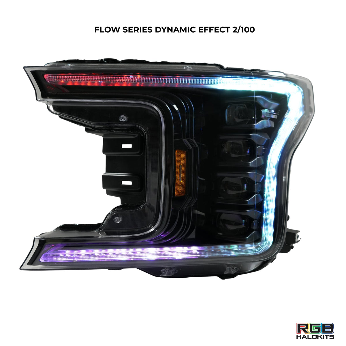 Ford F-150: Multicolor Flow Series Headlights (2018-2020) | XB Morimoto – Custom Multicolor LED Lighting by RGB Halo Kits