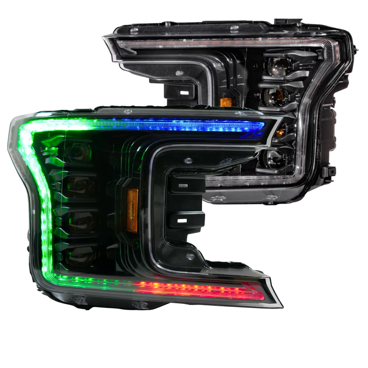 Ford F-150: Multicolor Flow Series Headlights (2018-2020) | XB Morimoto – Custom Multicolor LED Lighting by RGB Halo Kits