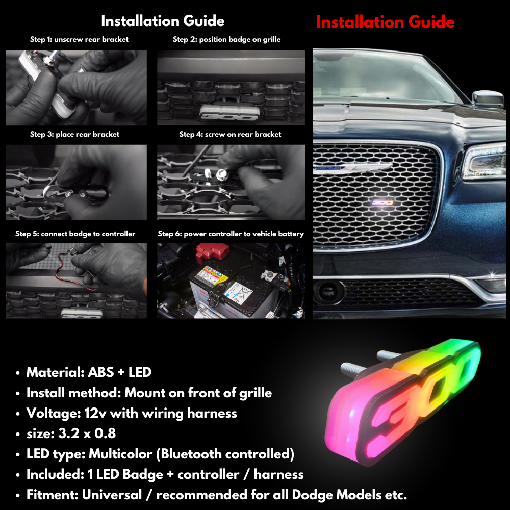 300 LED Badge: (Multicolor Flow) â€“ Custom Multicolor LED Lighting by RGB Halo Kits