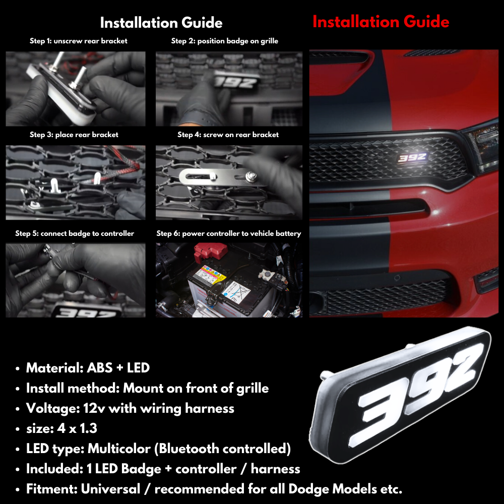 392 LED Badge (Multicolor Flow) â€“ Custom Multicolor LED Lighting by RGB Halo Kits