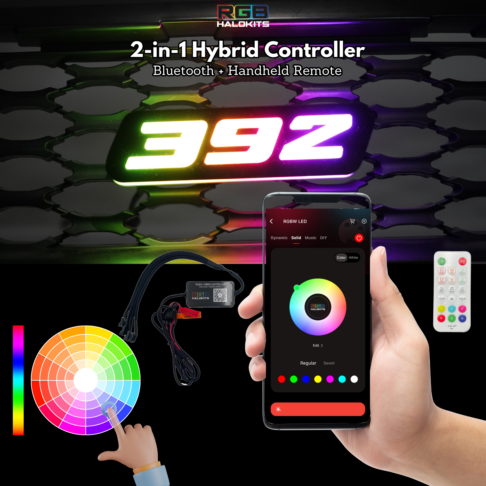 392 LED Badge (Multicolor Flow) â€“ Custom Multicolor LED Lighting by RGB Halo Kits