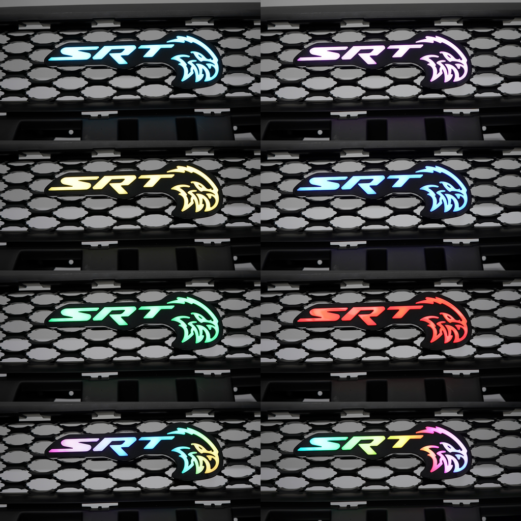 Testtrack Emblems SRT Trackhawk Hellhawk LED Emblem: (Multicolor)