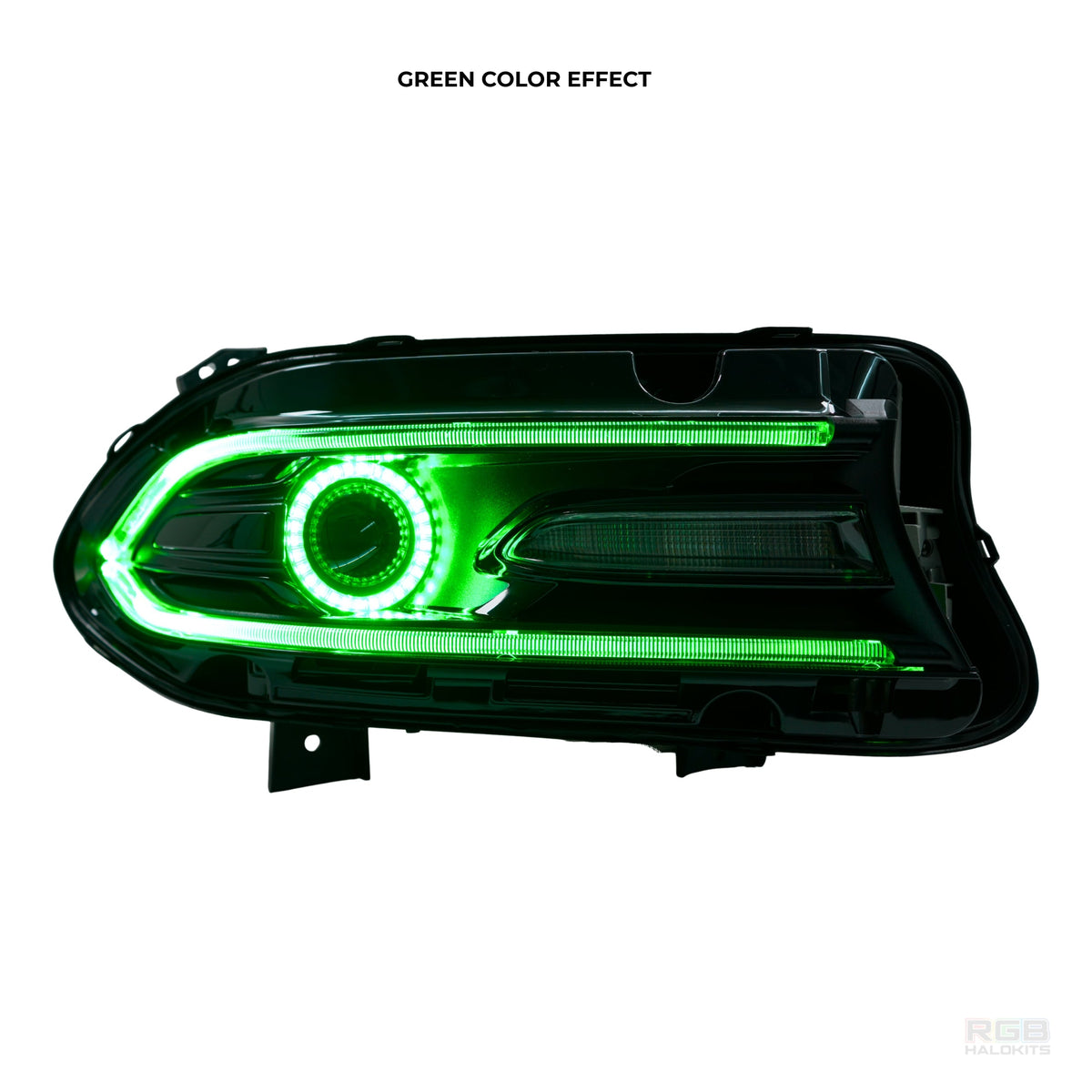 Dodge Charger: Multicolor Headlights (2015-2023) RGBW – Custom Multicolor LED Lighting by RGB Halo Kits