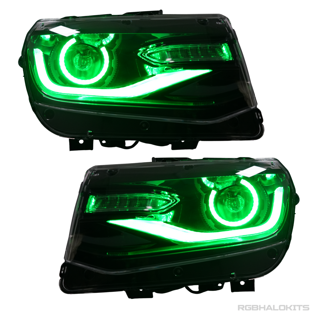 Chevrolet Camaro: Multicolor Flow Series Headlights with Halos (2014-2015) – Custom Multicolor LED Lighting by RGB Halo Kits