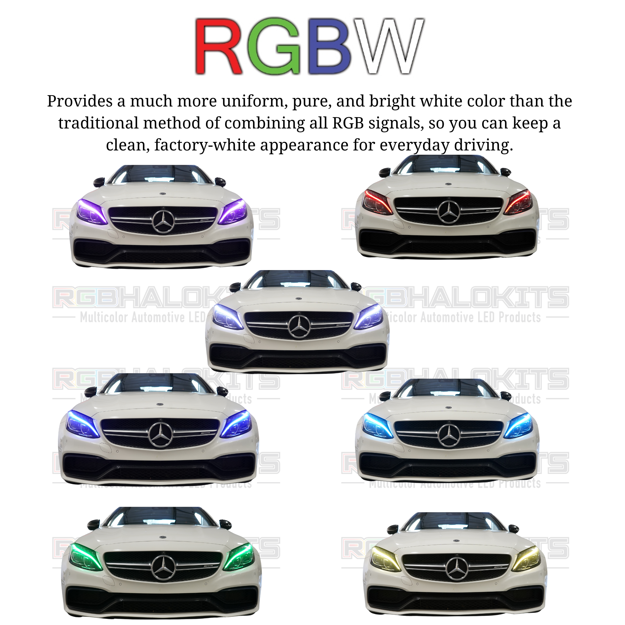 Mercedes Benz C-Class RGBW Multicolor DRL Boards (2015-2018)