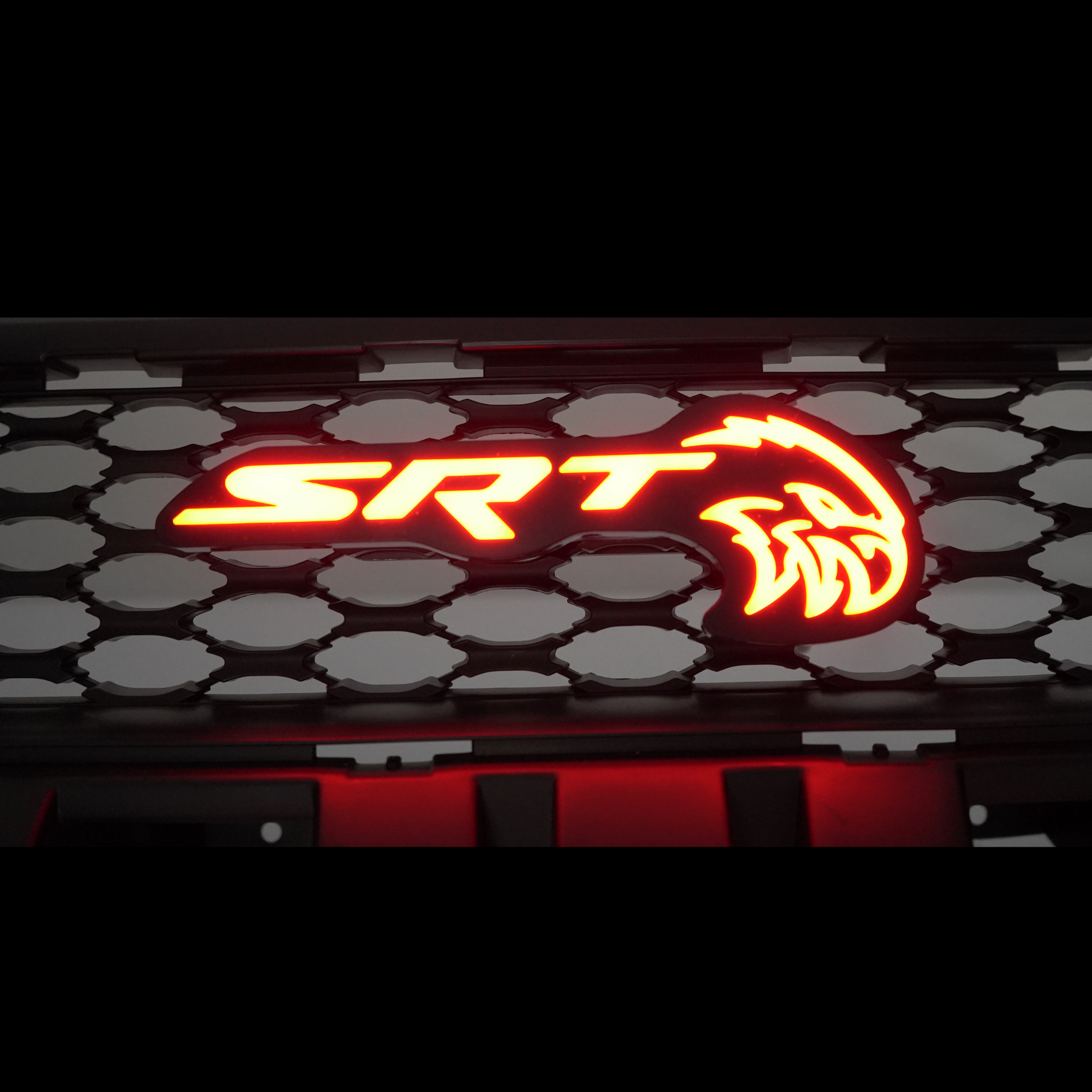 SRT Trackhawk Hellhawk LED Emblem: (Multicolor)