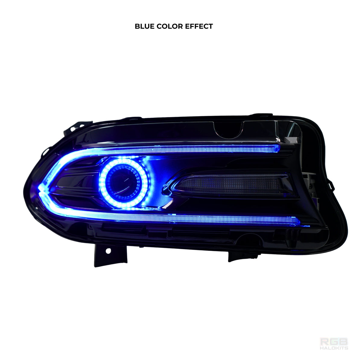Dodge Charger: Multicolor Headlights (2015-2023) RGBW – Custom Multicolor LED Lighting by RGB Halo Kits