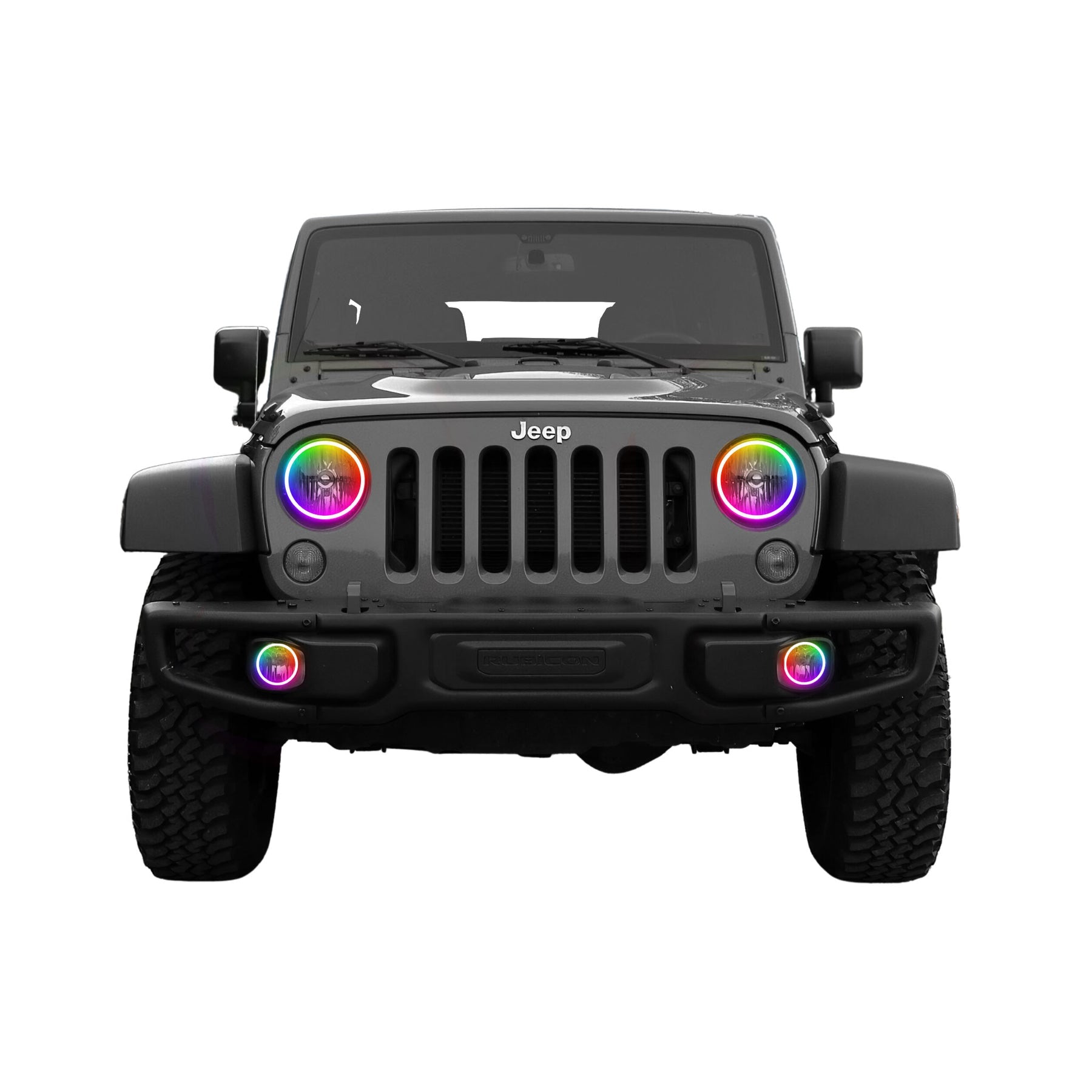 2007-2017 Jeep Wrangler JK Multicolor Halo Kit- Surface Mount Waterproof