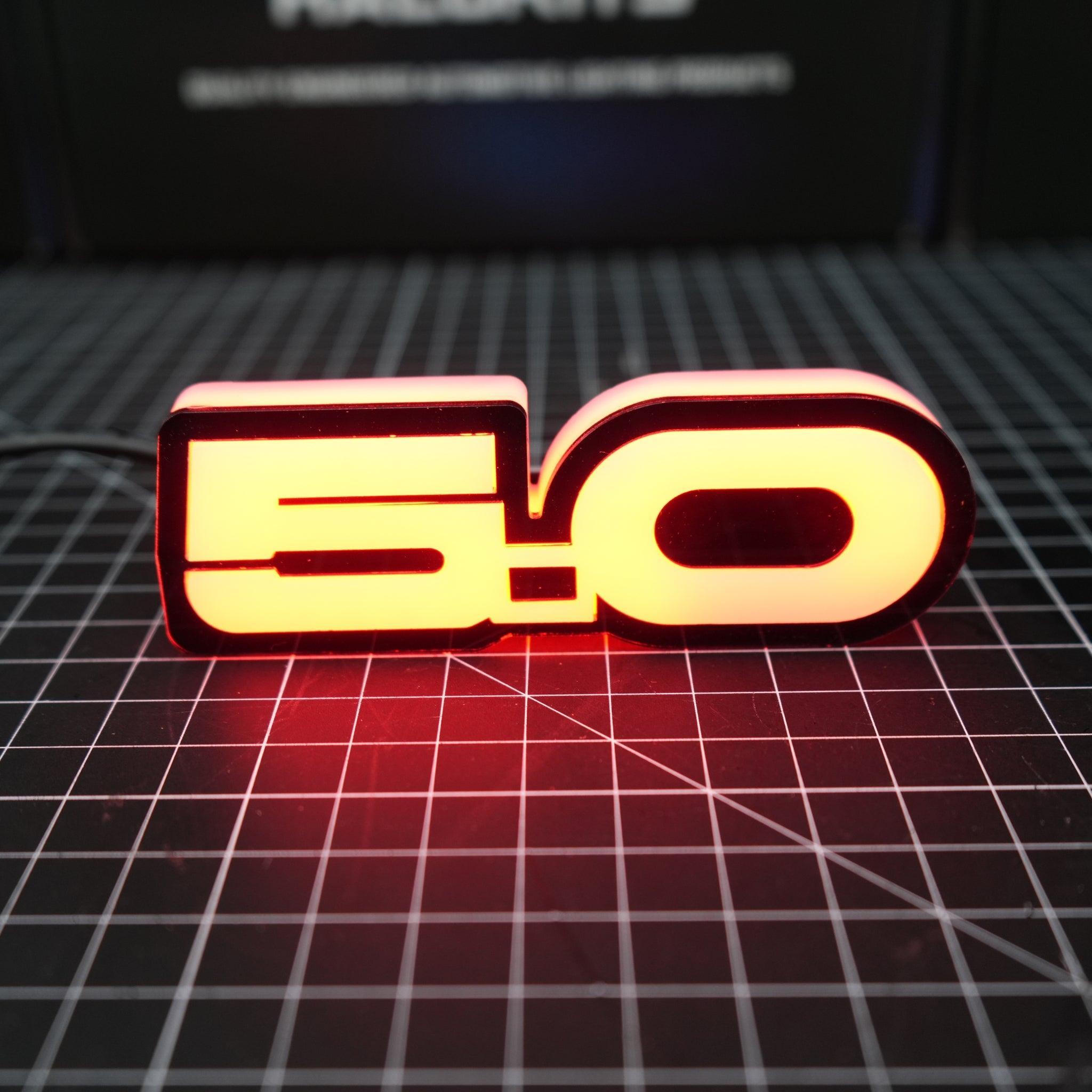5.0 LED Emblem Badge: Ford Mustang (Multicolor Flow) â€“ Custom Multicolor LED Lighting by RGB Halo Kits