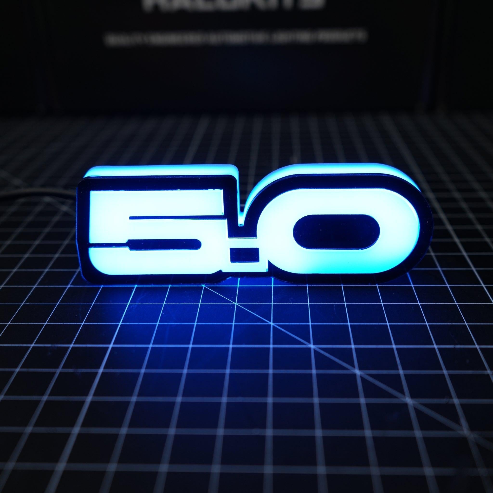 5.0 LED Emblem Badge: Ford Mustang (Multicolor Flow) â€“ Custom Multicolor LED Lighting by RGB Halo Kits