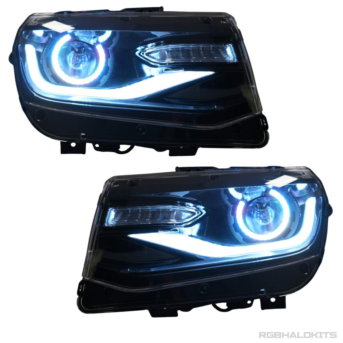 Chevrolet Camaro: Multicolor Flow Series Headlights with Halos (2014-2015) – Custom Multicolor LED Lighting by RGB Halo Kits