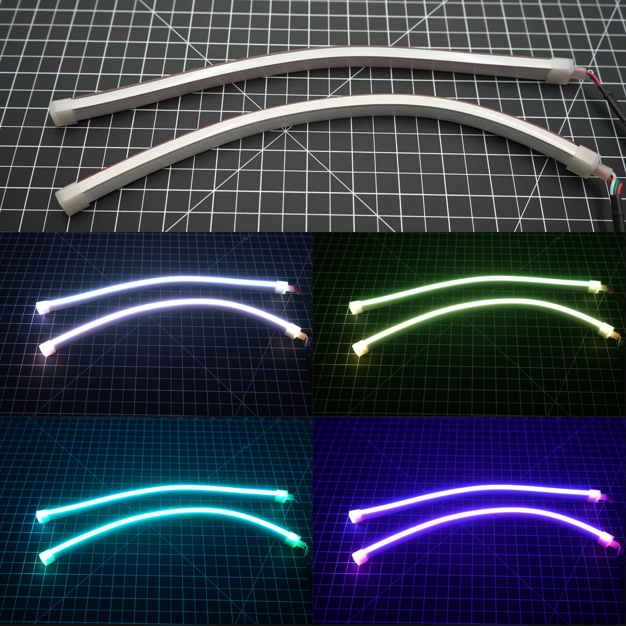 Side Emitting Flexible DRL Tube Strips | Multicolor