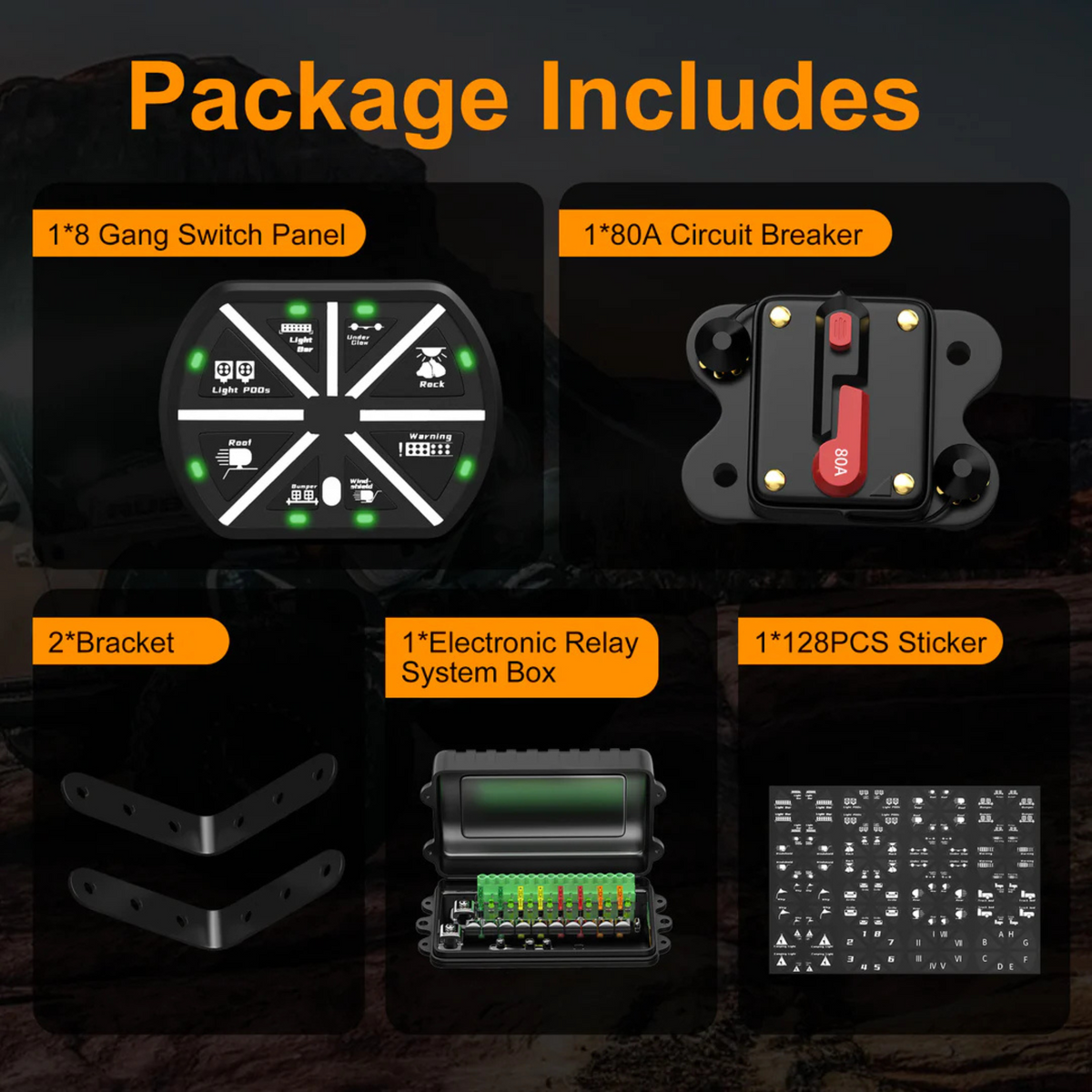 8-Gang Switch Panel – Custom Multicolor LED Lighting by RGB Halo Kits