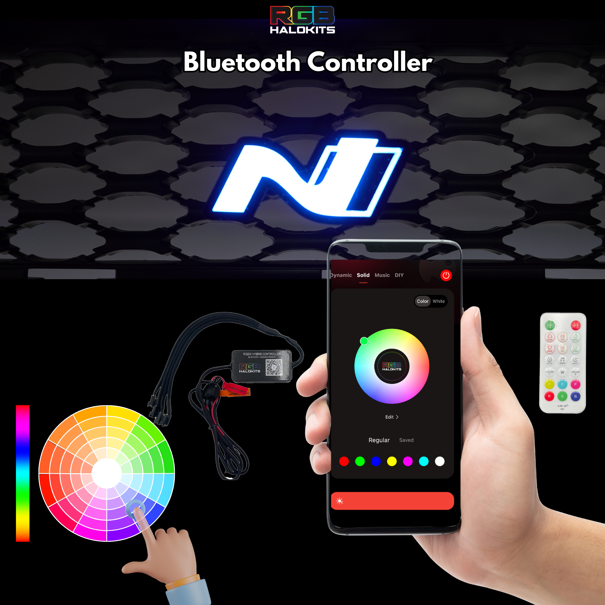 N Badge : Illuminated Multicolor LED Badge | Lit Logos