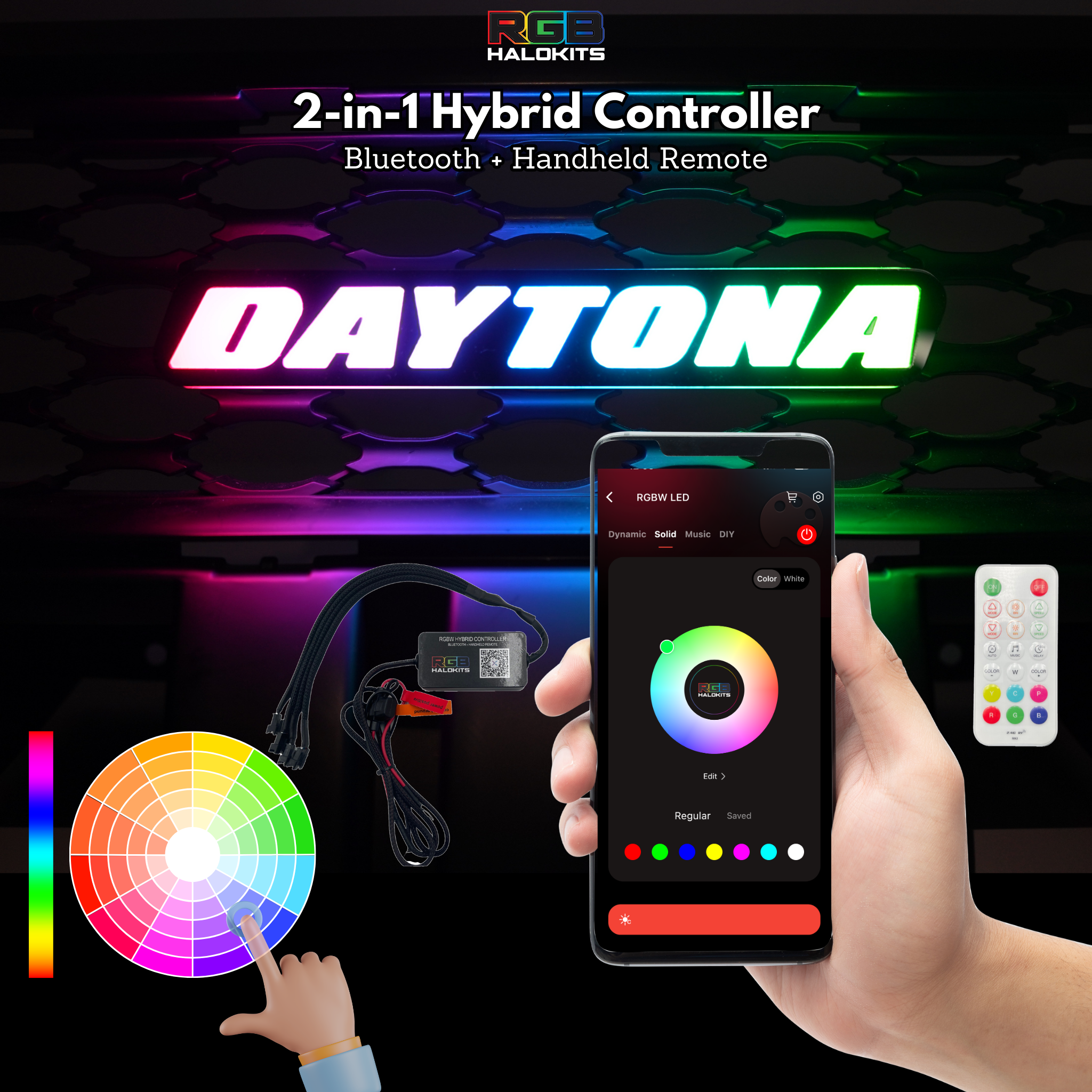 Daytona LED Badge: (Multicolor)