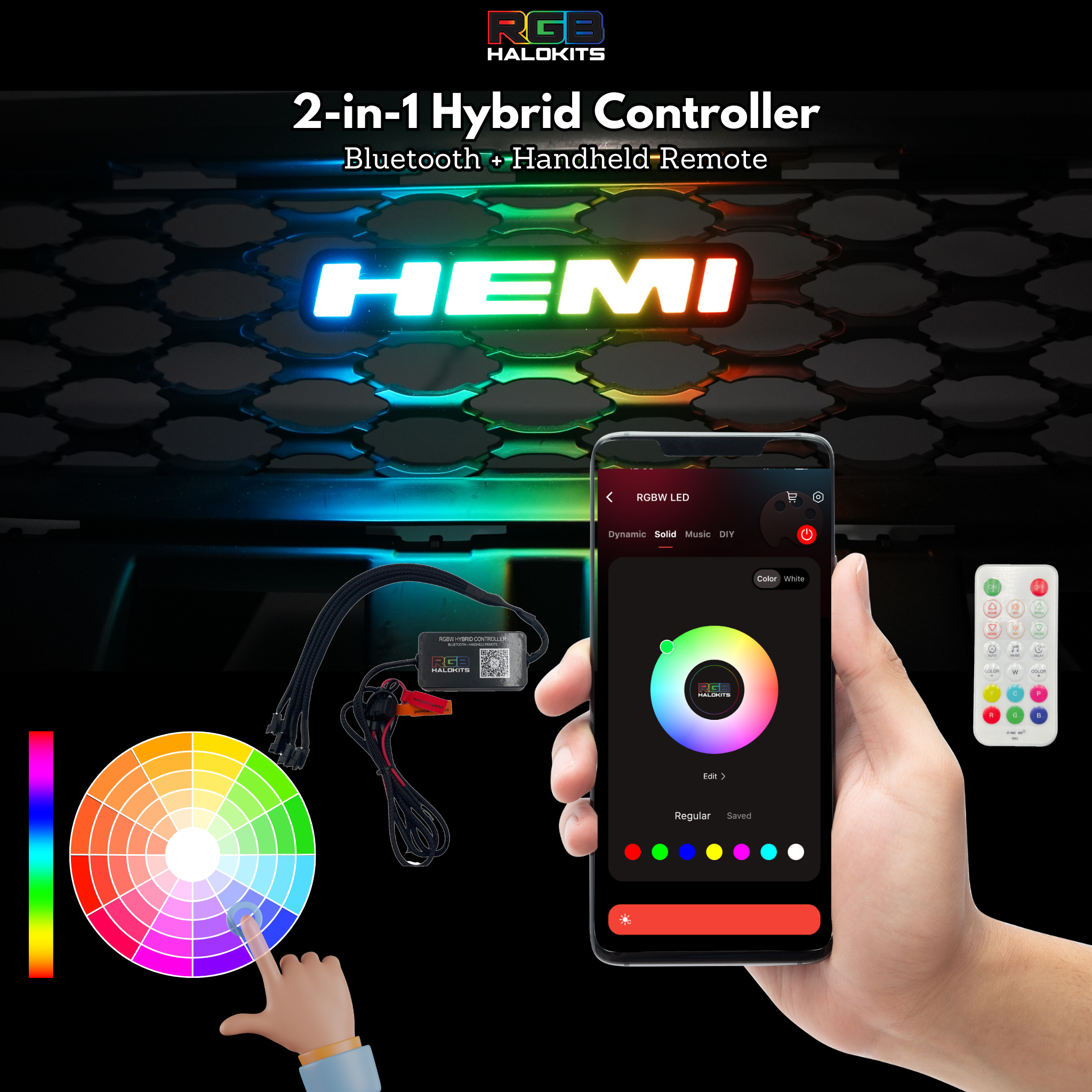 Hemi LED Badge: (Multicolor)