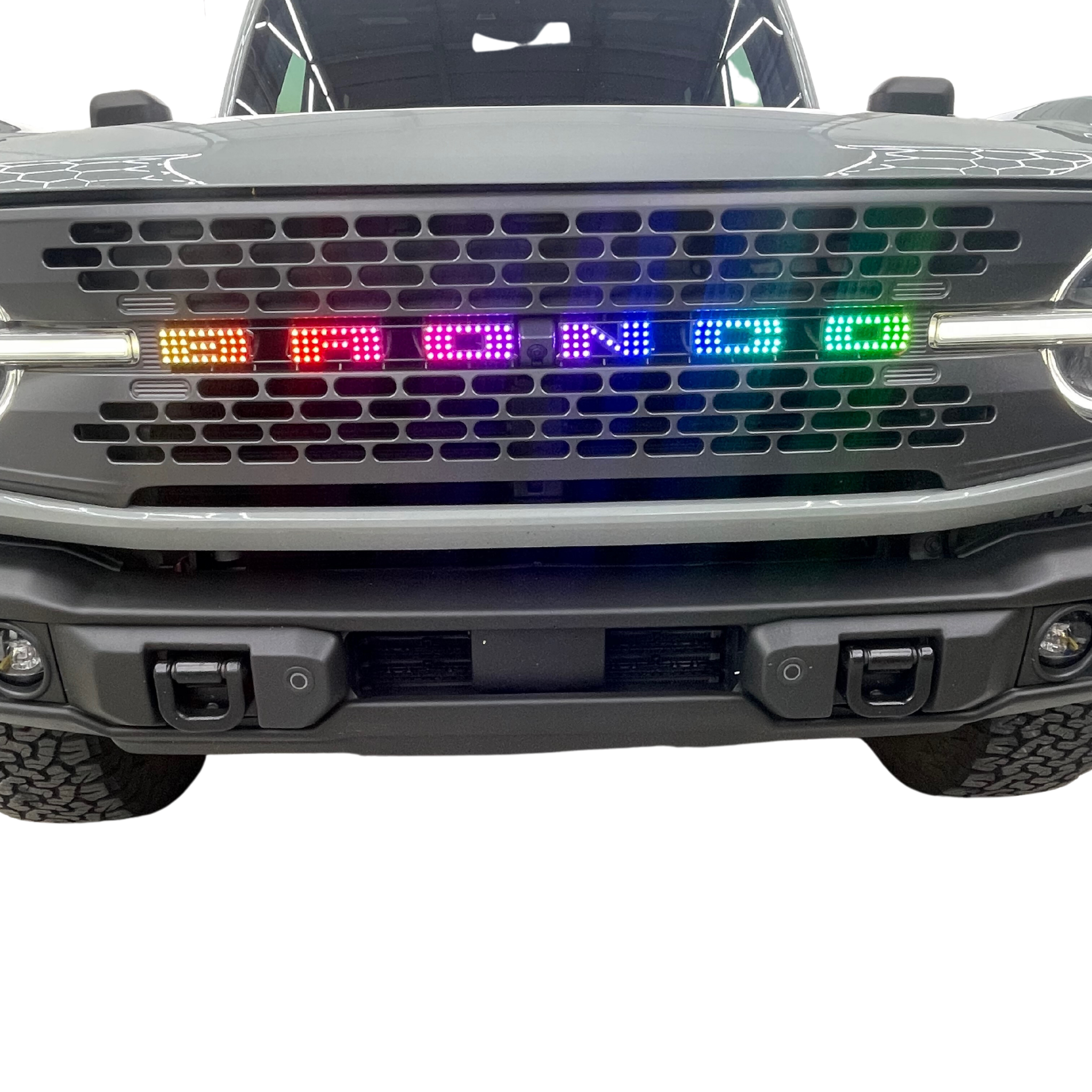 Bronco LED Emblem Letters (Multicolor Flow) â€“ Custom Multicolor LED Lighting by RGB Halo Kits