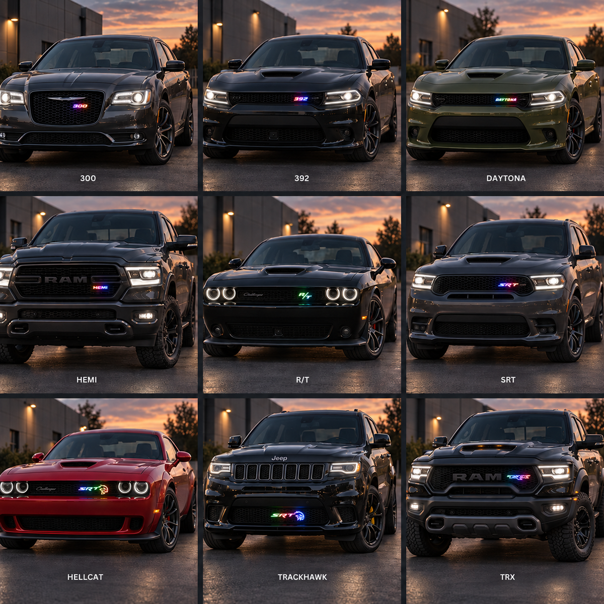 LED Emblem Badges: (Multicolor) – For Dodge, Chrysler, Jeep & Ram Vehicles