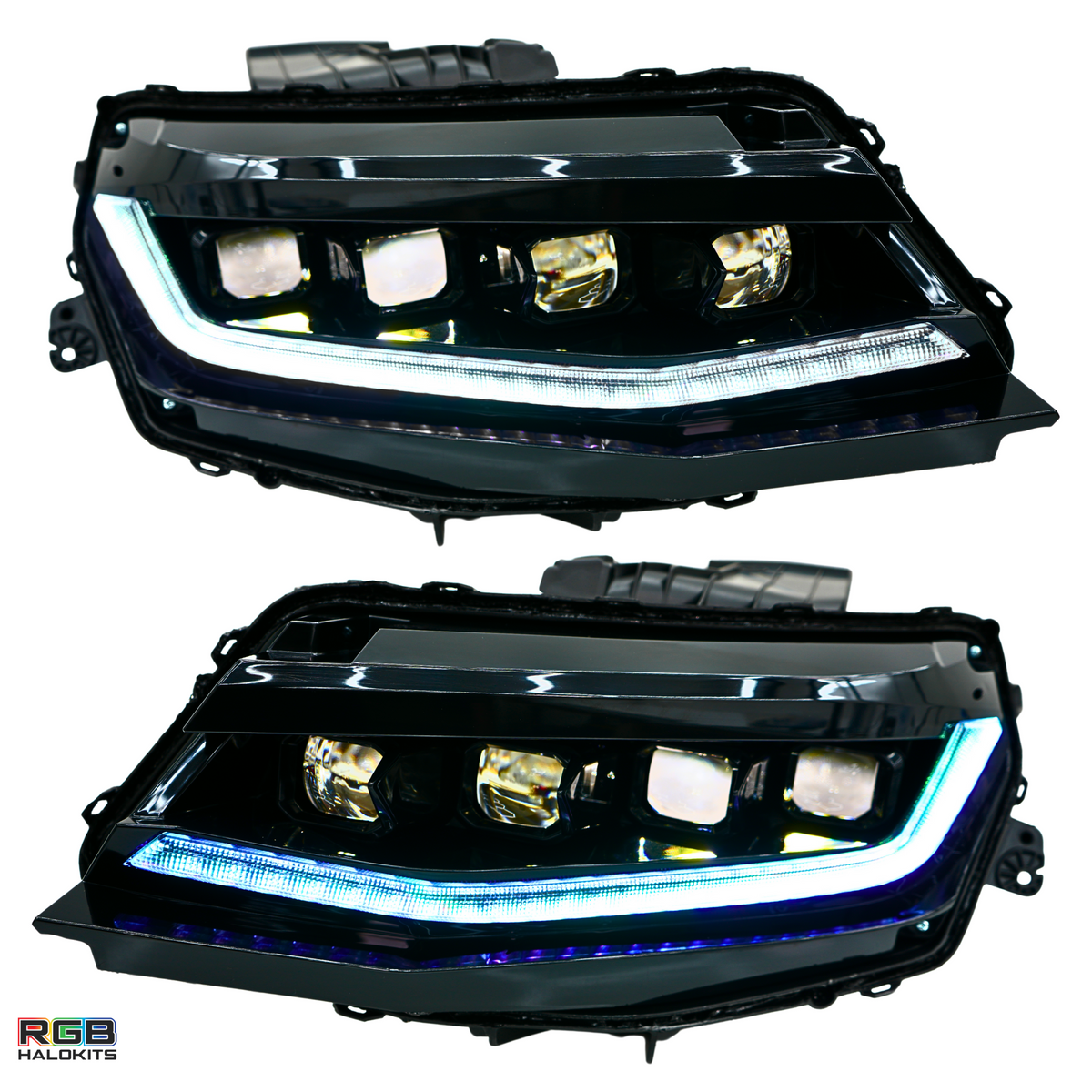 Chevrolet Camaro: Multicolor Flow Series Headlights + Demon Eyes (2016–2018) | XB Morimoto – Custom Multicolor LED Lighting by RGB Halo Kits