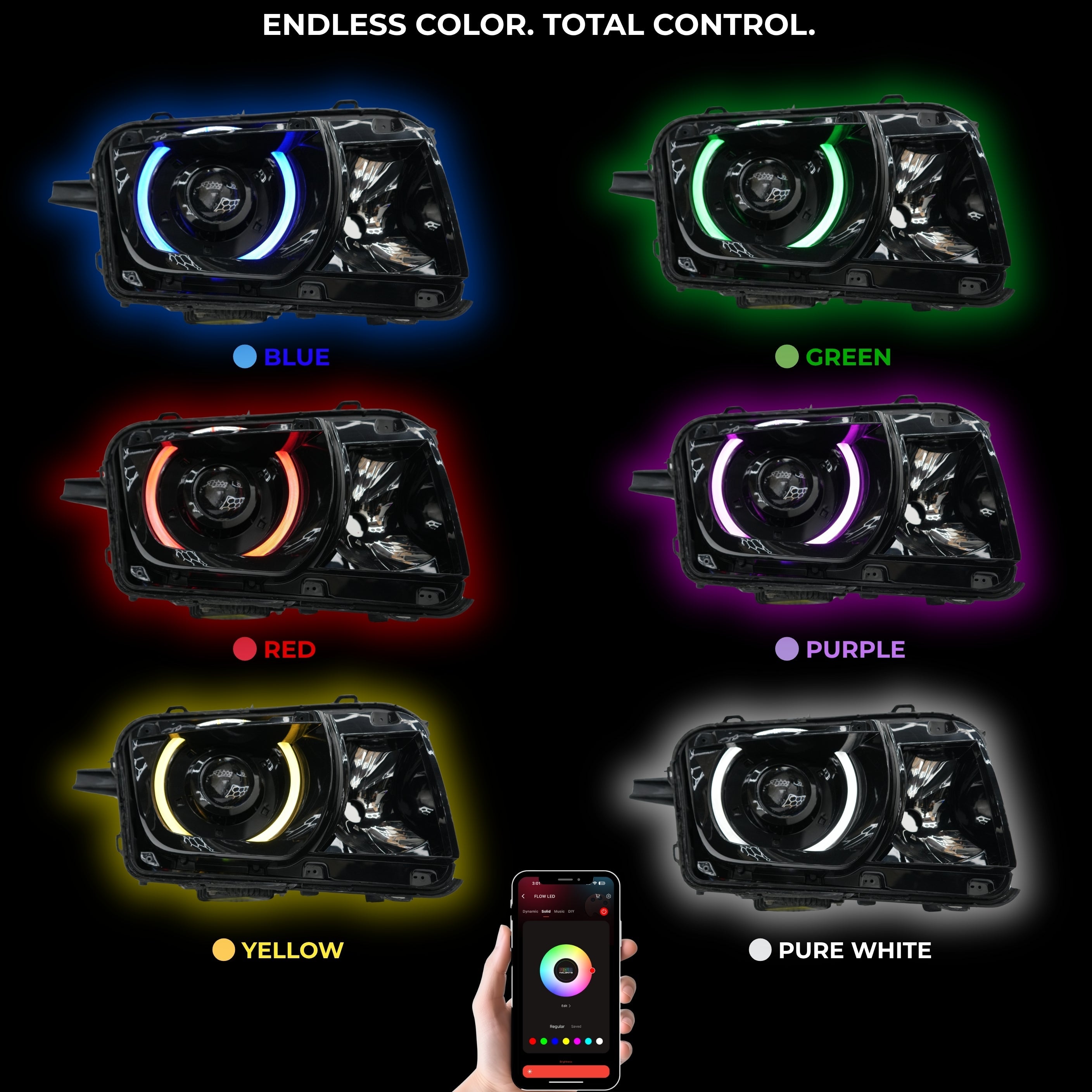Chevrolet Camaro RS/SS RGBW DRL Boards (2010-2013) – Custom Multicolor LED Lighting by RGB Halo Kits
