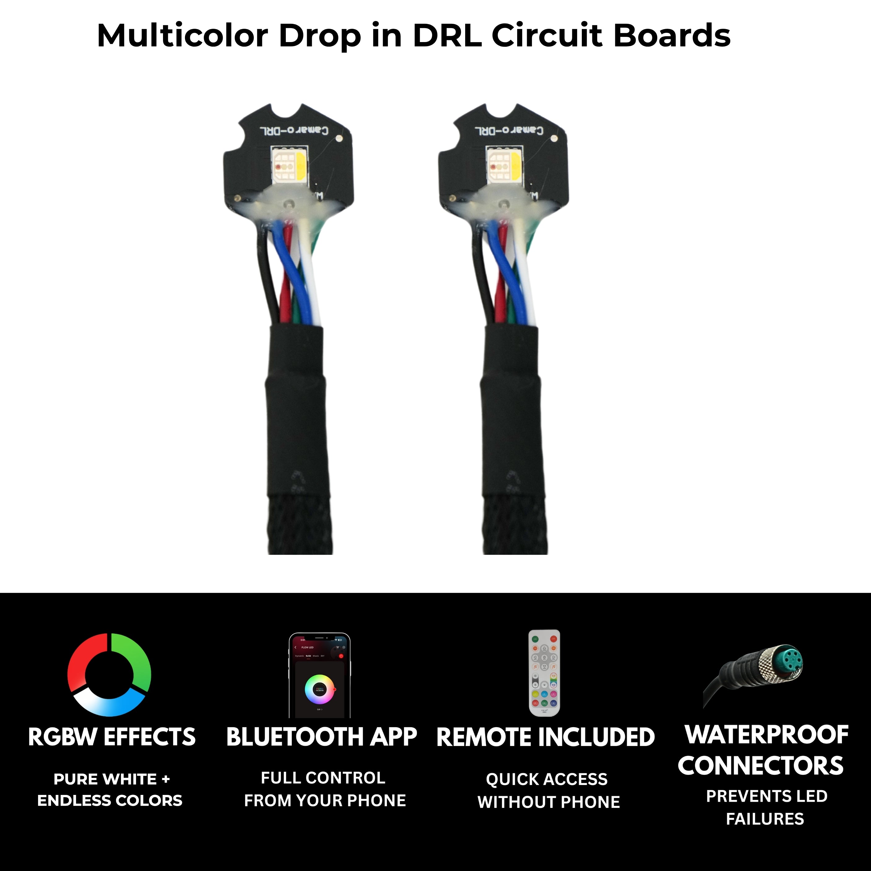 Chevrolet Camaro RS/SS RGBW DRL Boards (2010-2013) – Custom Multicolor LED Lighting by RGB Halo Kits