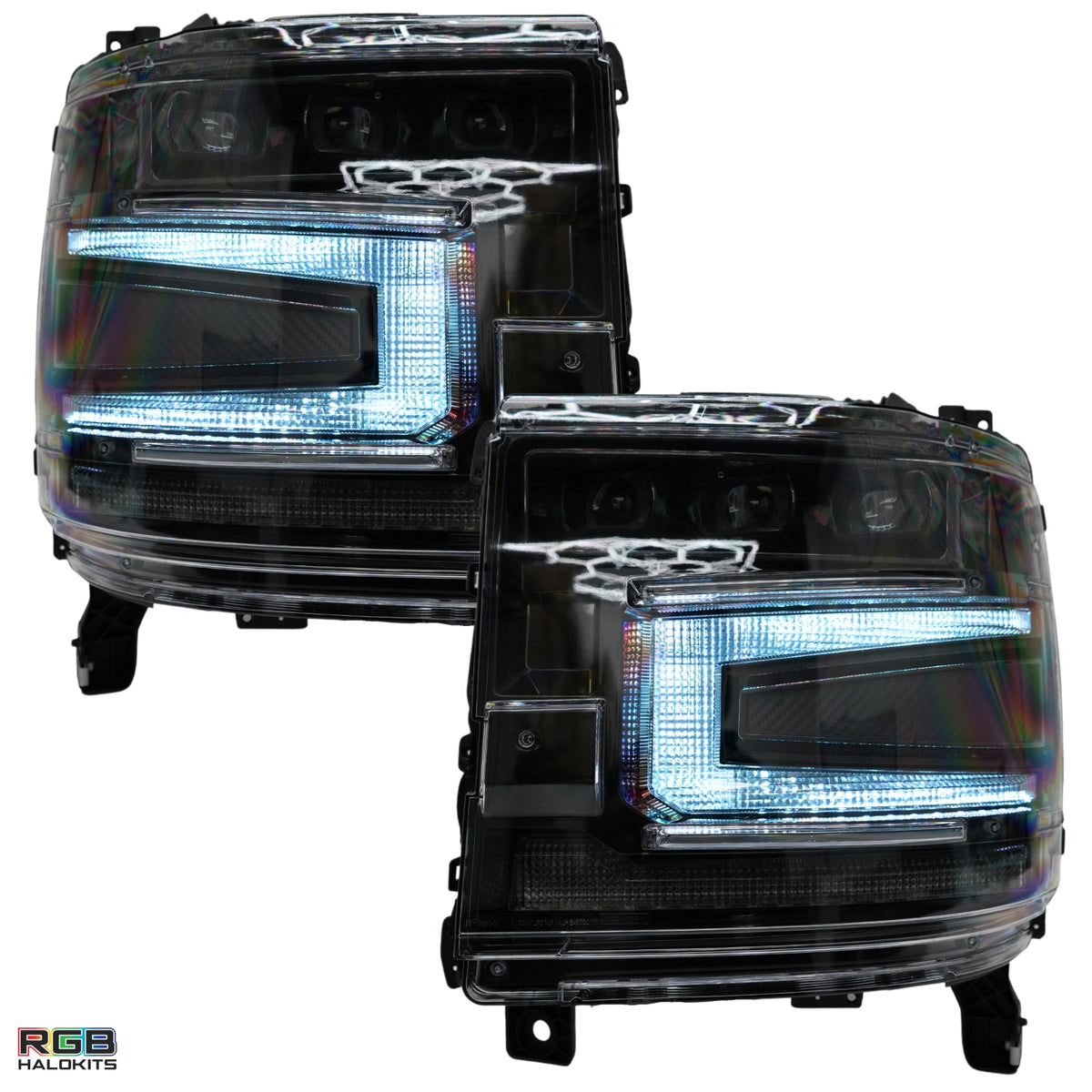 Chevrolet Silverado 1500: Multicolor Flow Series Headlights (2016-2018) | XB Morimoto – Custom Multicolor LED Lighting by RGB Halo Kits