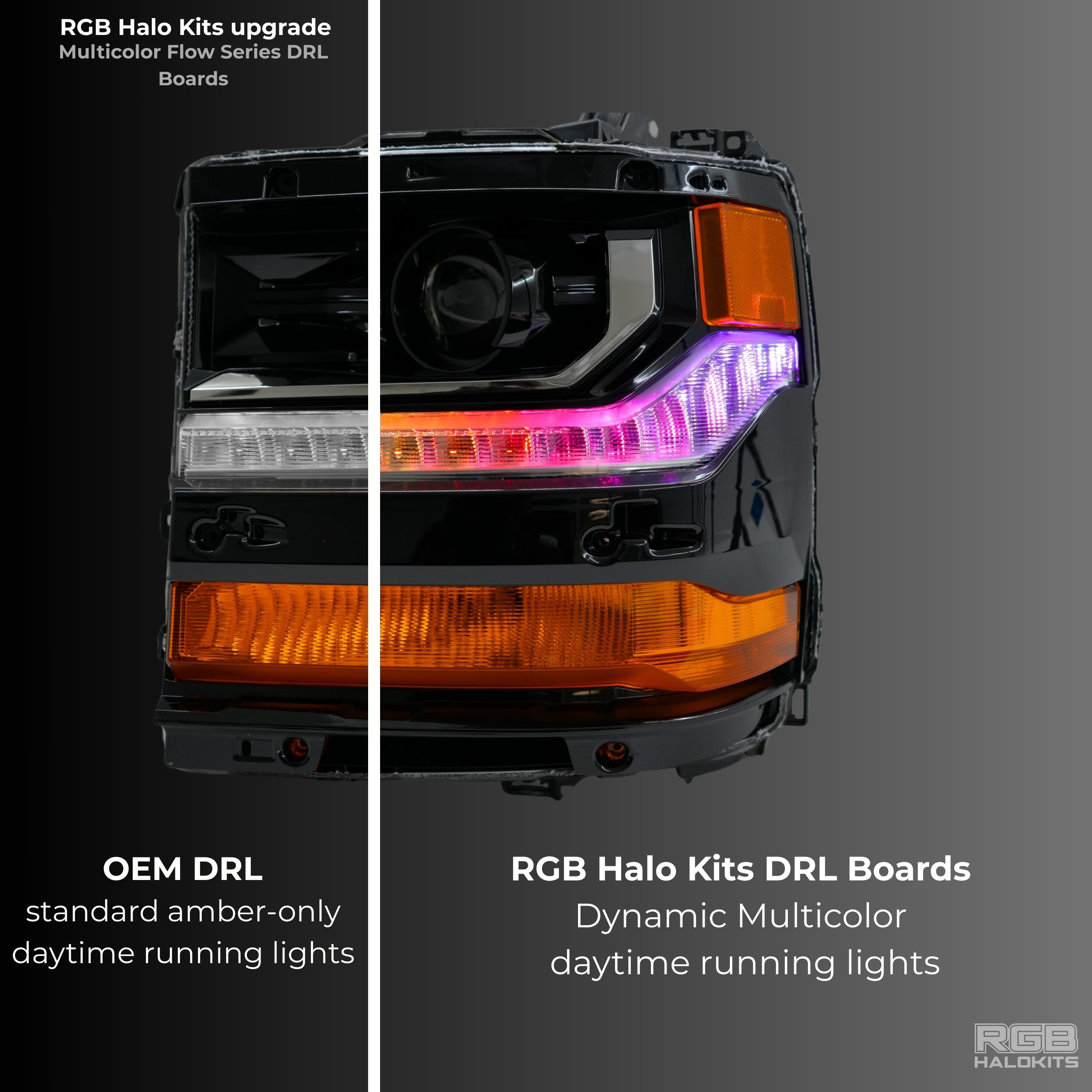 Chevrolet Silverado Multicolor Flow Series DRL Boards (2016-2018) – Custom Multicolor LED Lighting by RGB Halo Kits