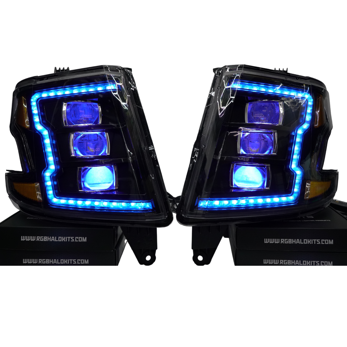 Chevrolet Tahoe / Suburban: Multicolor Flow Series Headlights (2015-2020) | XB Morimoto – Custom Multicolor LED Lighting by RGB Halo Kits