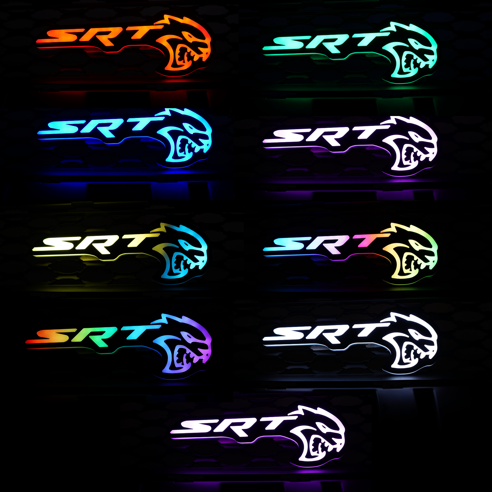 SRT Hellcat LED Emblem Badge: (Multicolor)