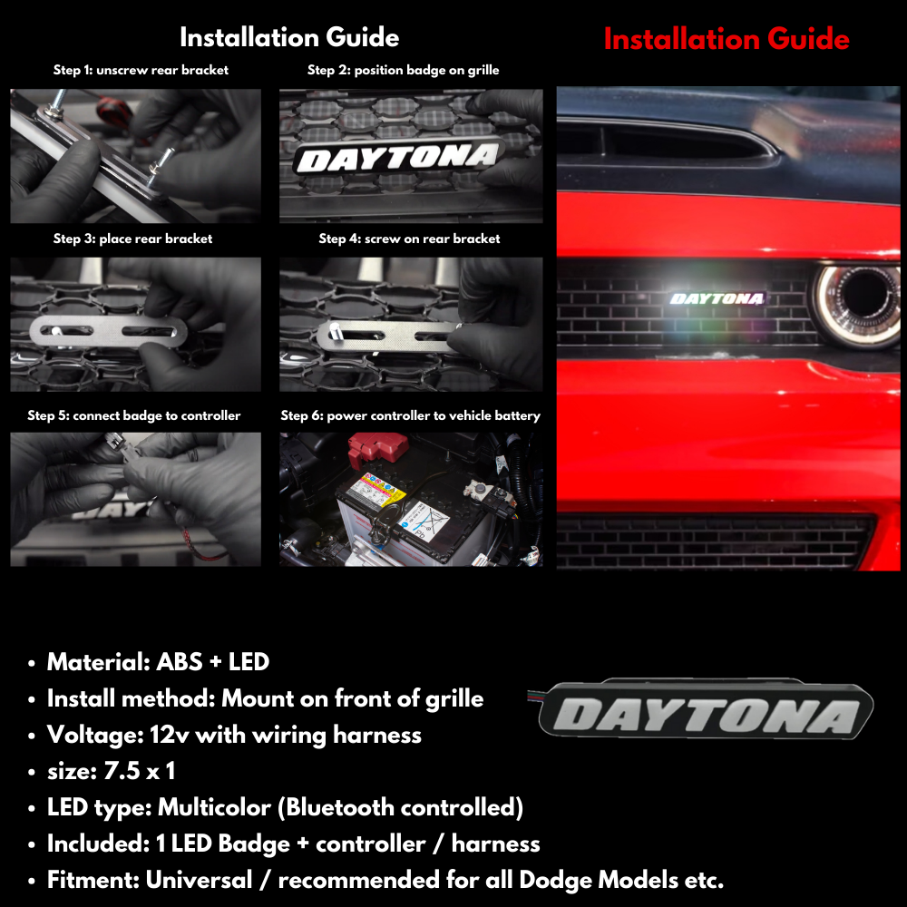 Daytona LED Badge: (Multicolor Flow) â€“ Custom Multicolor LED Lighting by RGB Halo Kits