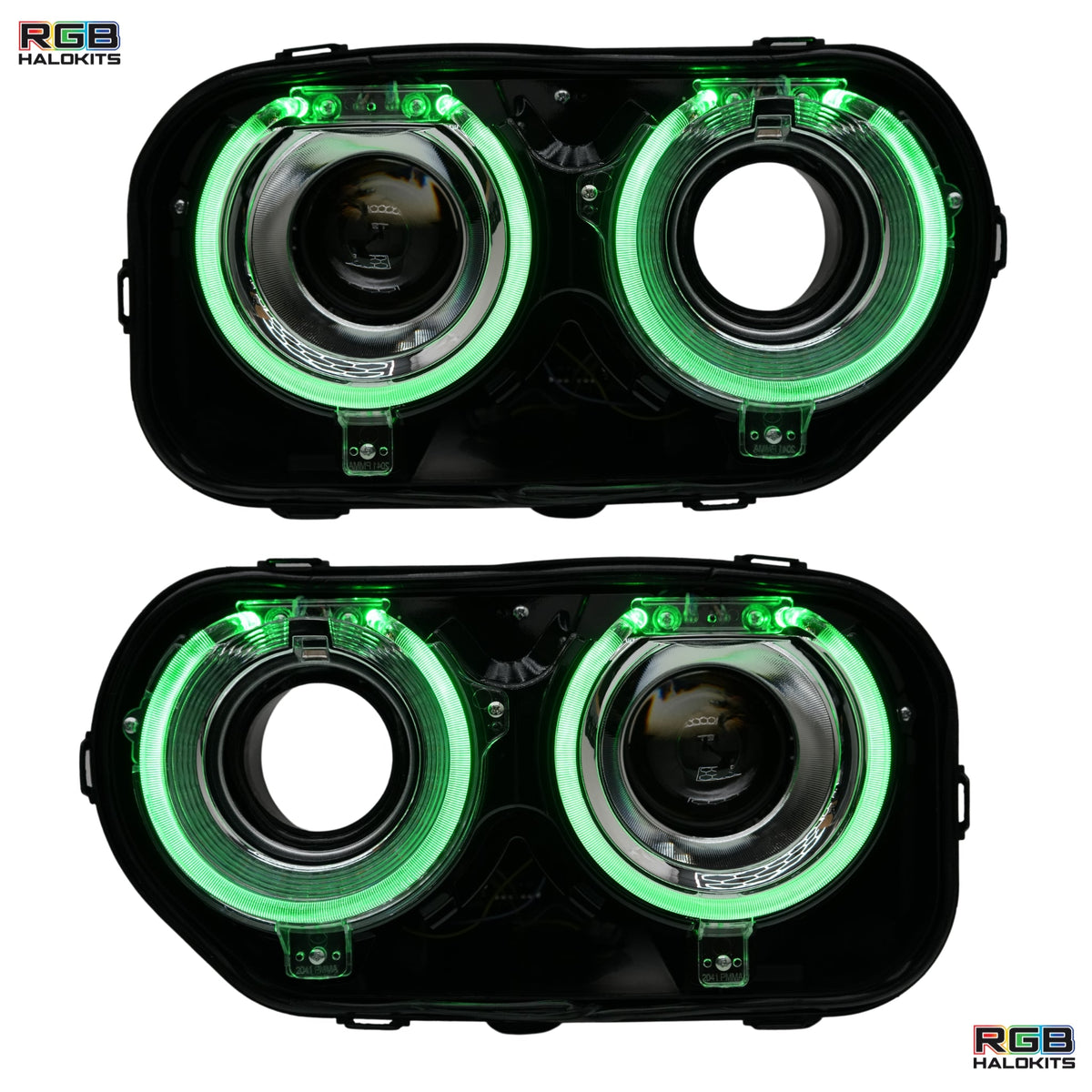 Dodge Challenger: Multicolor Headlights with RGBW Demon Eyes (2015-2023) – Custom Multicolor LED Lighting by RGB Halo Kits